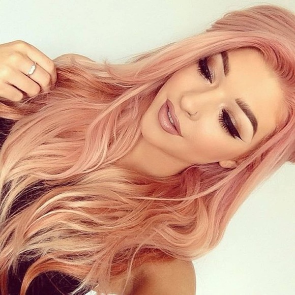 - ♥️ 24” PINK GOLD BODY WAVY LACEFRONT FRONT WIG NWT